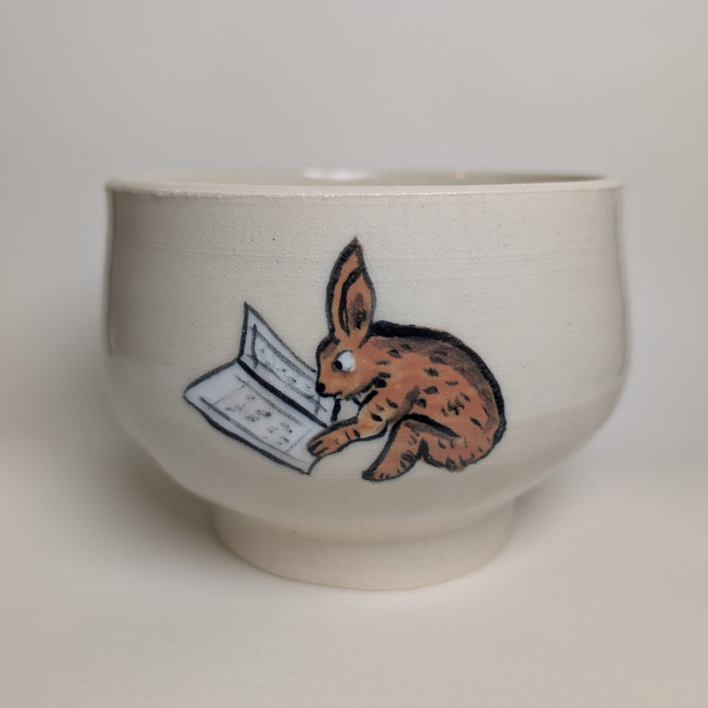 Medieval Reading Rabbit Bowl